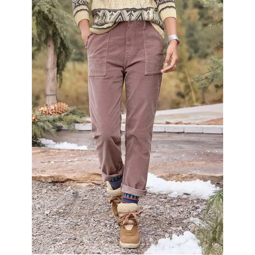 Driftwood Palmer Corduroy Pants Rose Purple Pink Womens Cotton Straight Leg